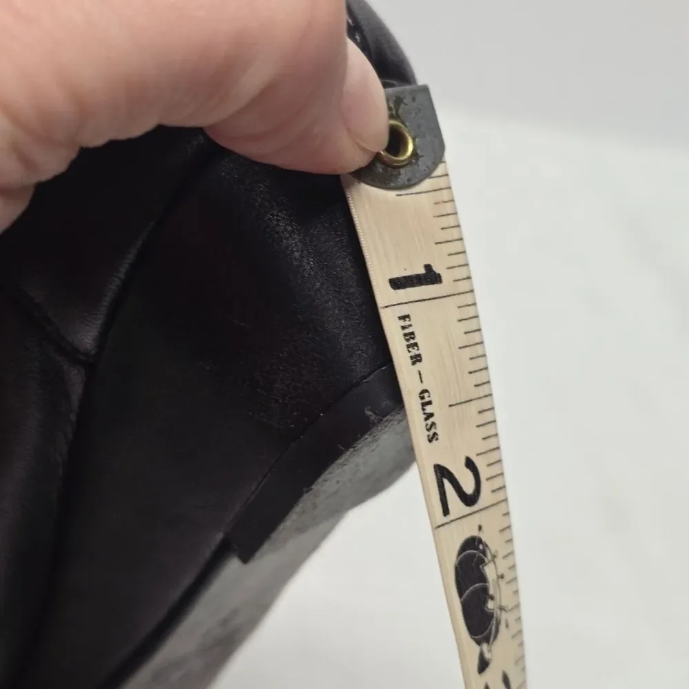 AGL Attilio Giusti Leombruni Women's Italian Black Leather Wedge Ballet Shoes 7